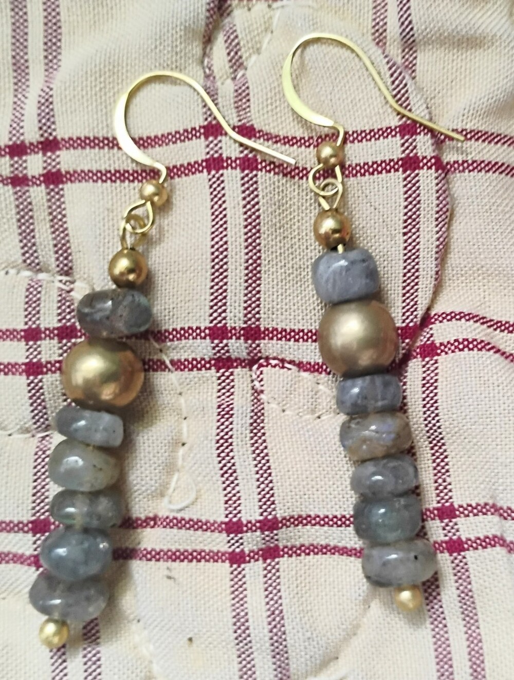 Handmade Labradorite Stack Earrings - Picture 5 of 5
